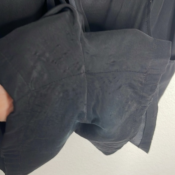 Amanda Uprichard 100% Silk Black Shorts Romper Size Large - Picture 6 of 9